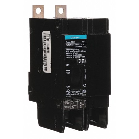 Siemens Circuit Breaker 20A Bolt on 480V 2P BQD220